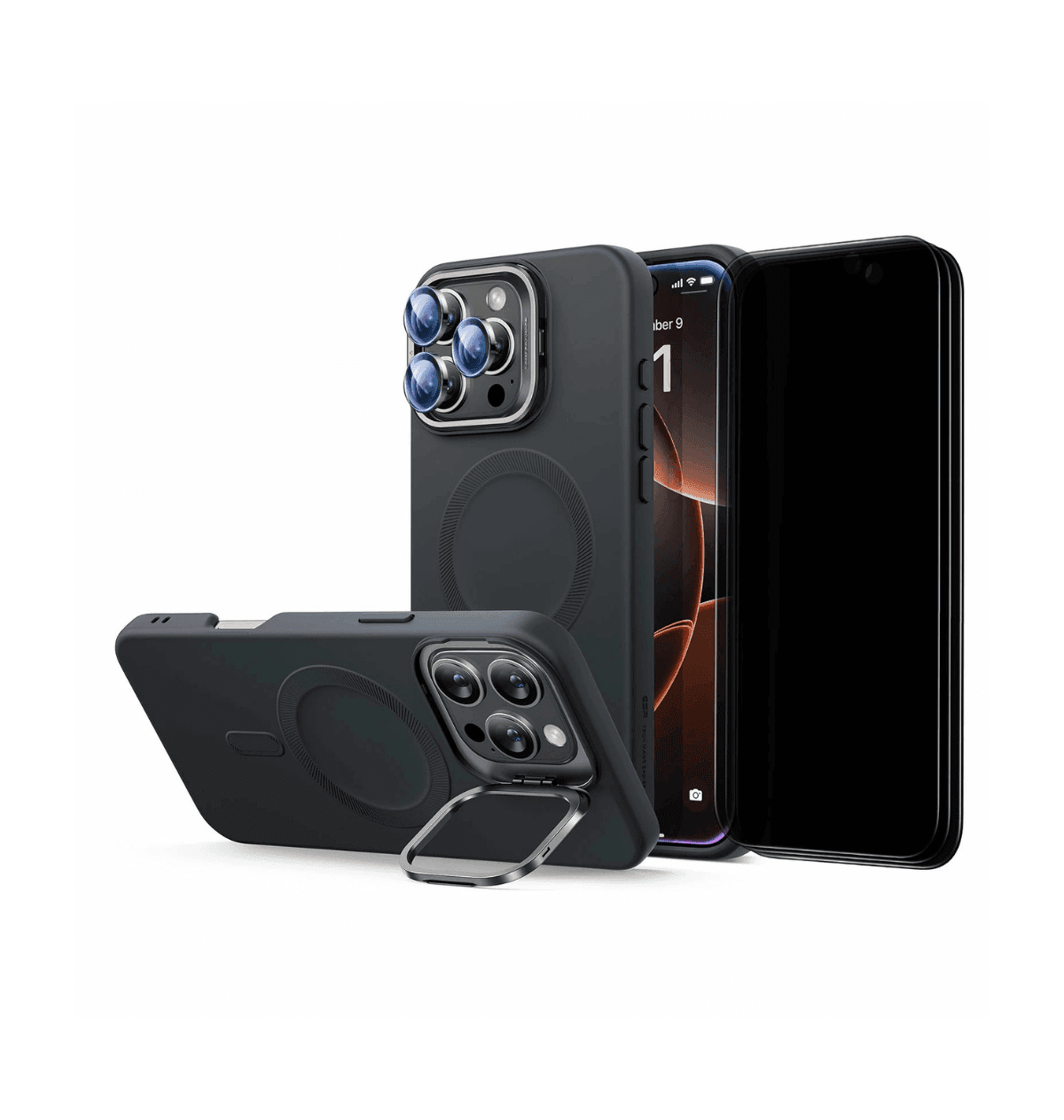 ESR Cloud Soft Case with Stash Stand Privacy Protection Bundle for iPhone 16 Pro Max